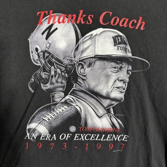 1997 Nebraska College Football T-Shirt Coach Tom Osborne Size L NCAA - Picture 4 of 11